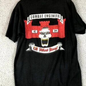 VTG US Army C 31 "Kill Without Mercey" Combat Engineers SS 80s Jerzees Size L/XL